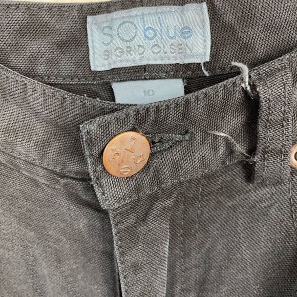 Vintage SO Blue Sigrid Olsen Black Pants Size 10 - Picture 3 of 5